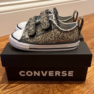 Converse Kids Glitter Sneakers - Black and Gold